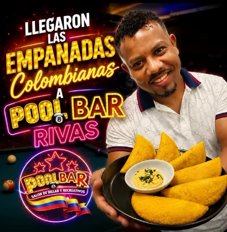 Flyer: Llegaron las empanadas colombianas a POOL Bar Rivas